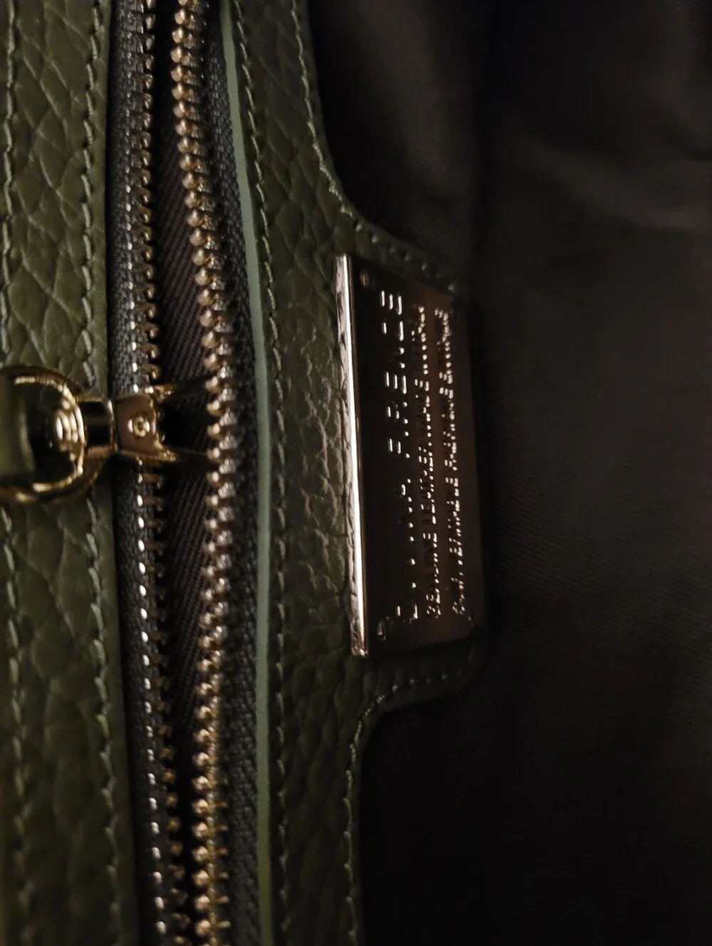 Divina Firenze  Olive Green Leather Satchel